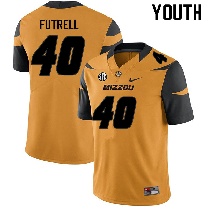 Youth #40 Chris Futrell Missouri Tigers College Football Jerseys Sale-Yellow - Click Image to Close